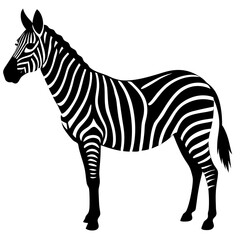 Zebra silhouette vector isolated on white background