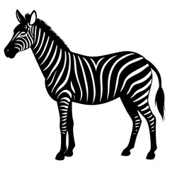 Zebra silhouette vector isolated on white background