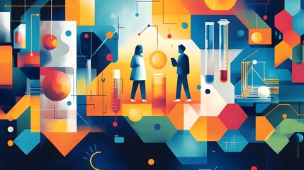 Obraz premium Clean and minimal abstract background suitable for science, education, and healthcare visuals, perfect for digital templates, brochures, and academic media 