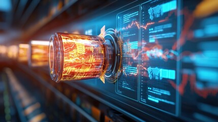 Advanced data visualization techniques showcase technology lab digital engineering content futuristic environment close-up view data trends