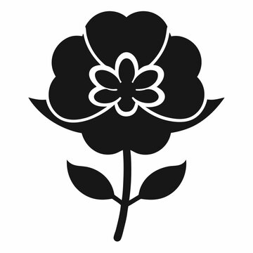 black flower simple design clip art preview