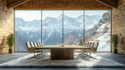 Mountain View Conference Room with Modern Interior Design Features