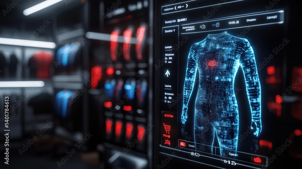Aufkleber innovative tech showcase virtual store digital display futuristic environment close-up view smart we