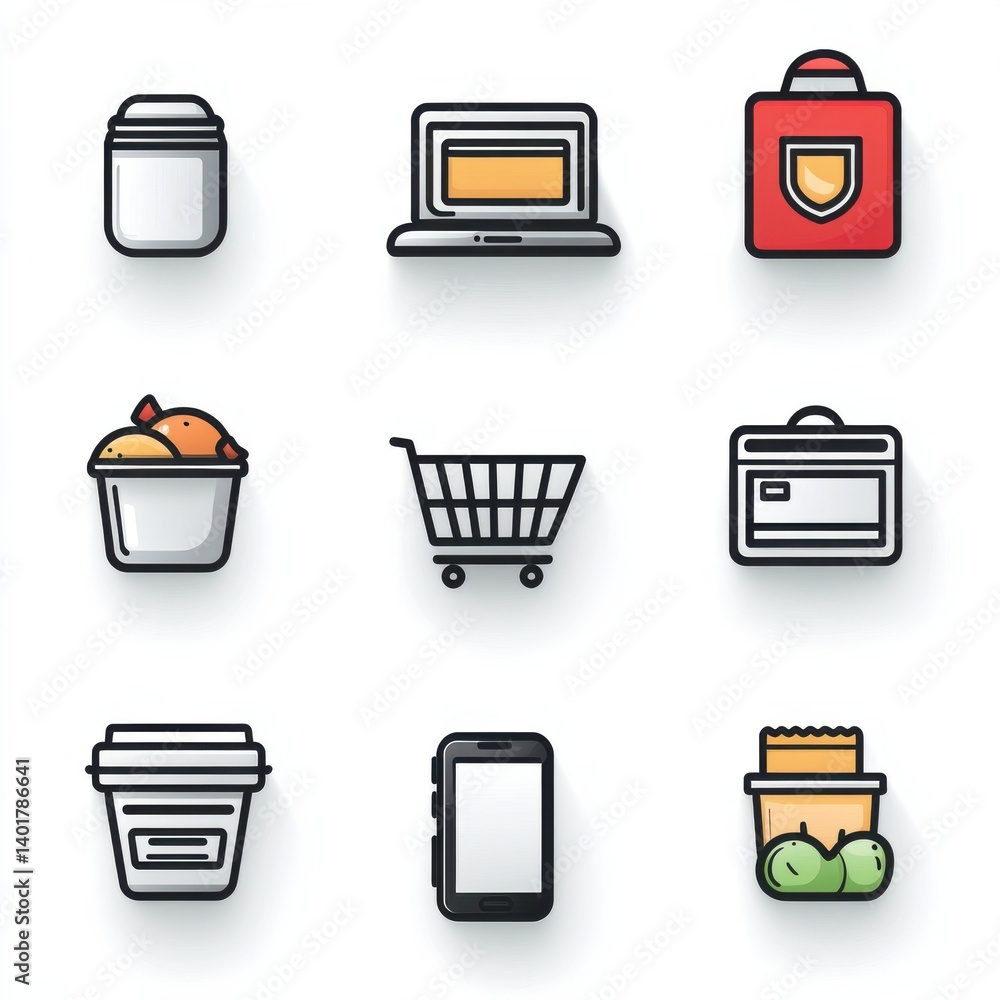Poster this image contains a collection of 15 minimalistic outline icons that represent different technolog