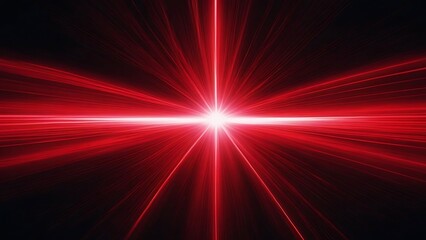 Red Light Burst, Abstract Energy Beam, Radiating Lines, Glowing Star, Bright Flare, Dynamic Motion, Speed of Light, Intense Radiance, Visual Effects, Background Image