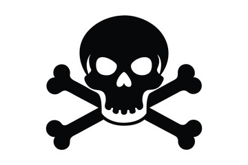 skull and crossbones silhouettes vector illustration 