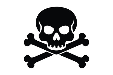 skull and crossbones silhouettes vector illustration 