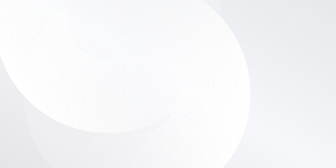 Modern white glowing geometric lines circle on gray background