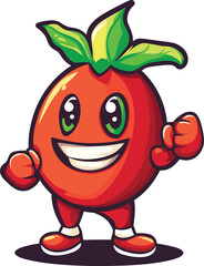 funny apple cartoon character