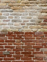 Red and White brick wall