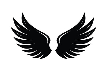 Angle Wings silhouette vector illustration on white background 