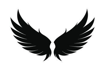 Angle Wings silhouette vector illustration on white background 