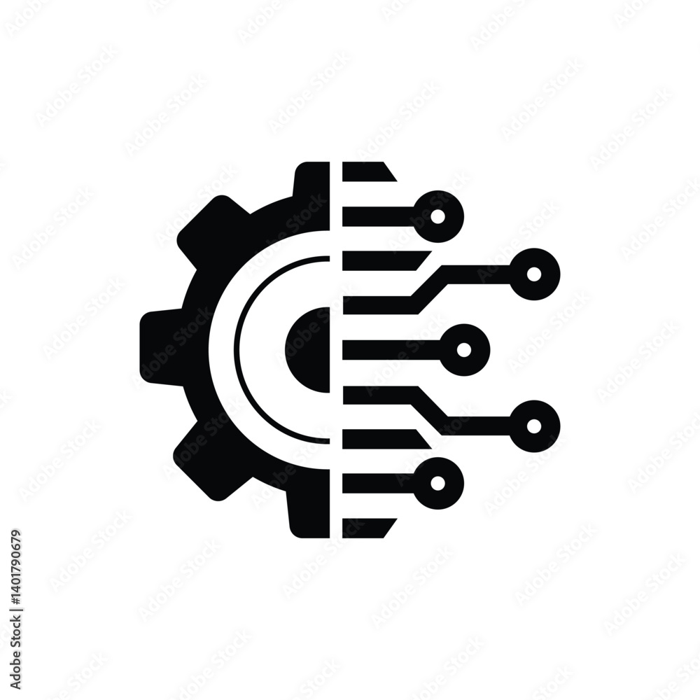 Aufkleber processing of electronic technologies. improvement, automation. vector linear icon.