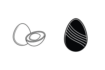 Egg Outline Icon Vector Illustration Collection Black And White Easter Icon Pack