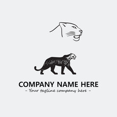 Phanter illustration black and white for logo company vector image

