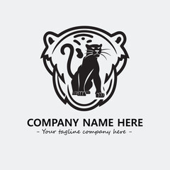 Phanter illustration black and white for logo company vector image
