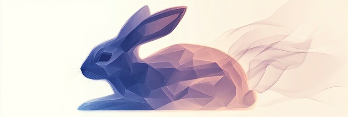 Minimalist Easter bunny email header vector