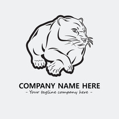 Phanter illustration black and white for logo company vector image
