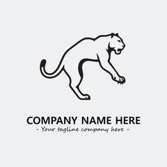 Phanter illustration black and white for logo company vector image
