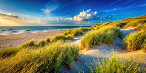 High-Resolution Beach Grass Dune Landscape Photography - Arch Viz Cutout Full Depth of Field