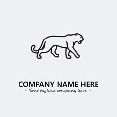 Phanter illustration black and white for logo company vector image
