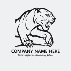 Phanter illustration black and white for logo company vector image
