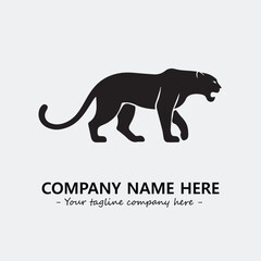 Phanter illustration black and white for logo company vector image
