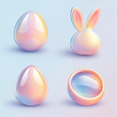 Modern Easter gradient navigation menu icons