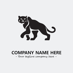 Phanter illustration black and white for logo company vector image
