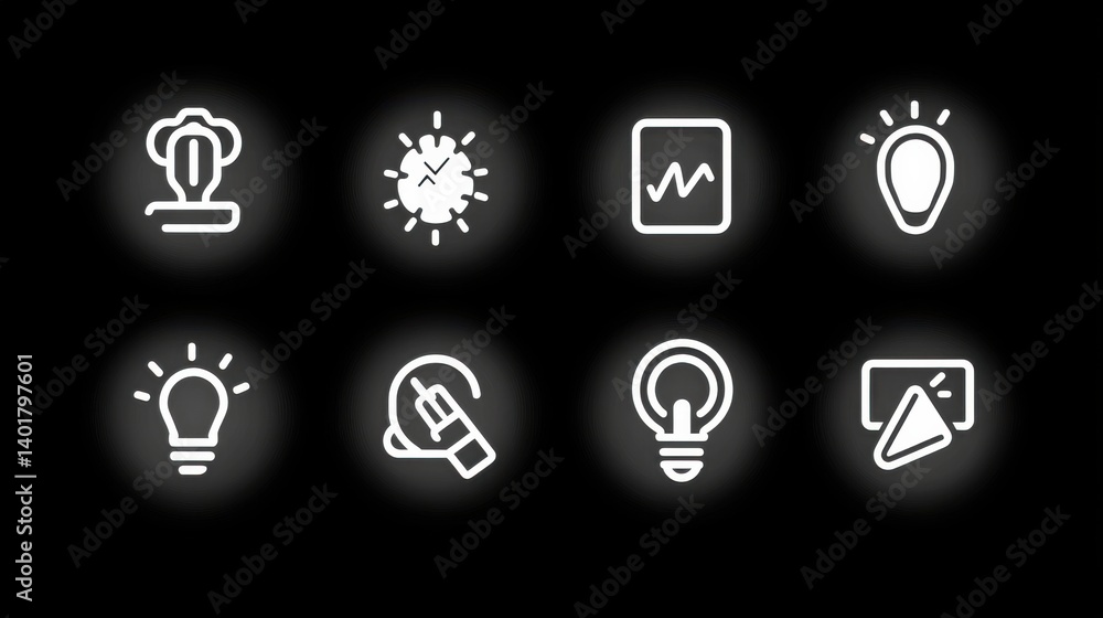 Poster a set of minimalist icons representing various concepts related to assurance analysis and profession