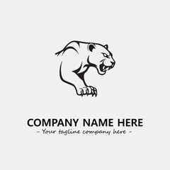 Phanter illustration black and white for logo company vector image
