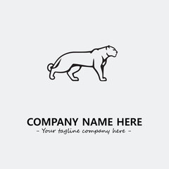 Phanter illustration black and white for logo company vector image
