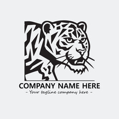 Phanter illustration black and white for logo company vector image
