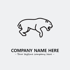 Phanter illustration black and white for logo company vector image
