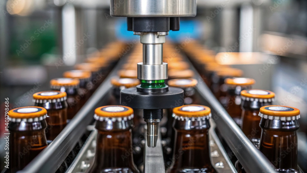 Aufkleber craft beer manufacturing involves precise process where bottles are filled and sealed efficiently. m