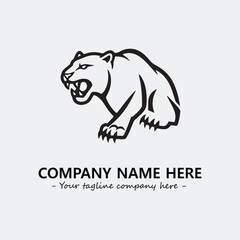 Phanter illustration black and white for logo company vector image
