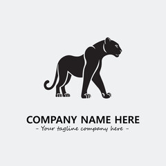 Phanter illustration black and white for logo company vector image

