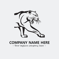 Phanter illustration black and white for logo company vector image
