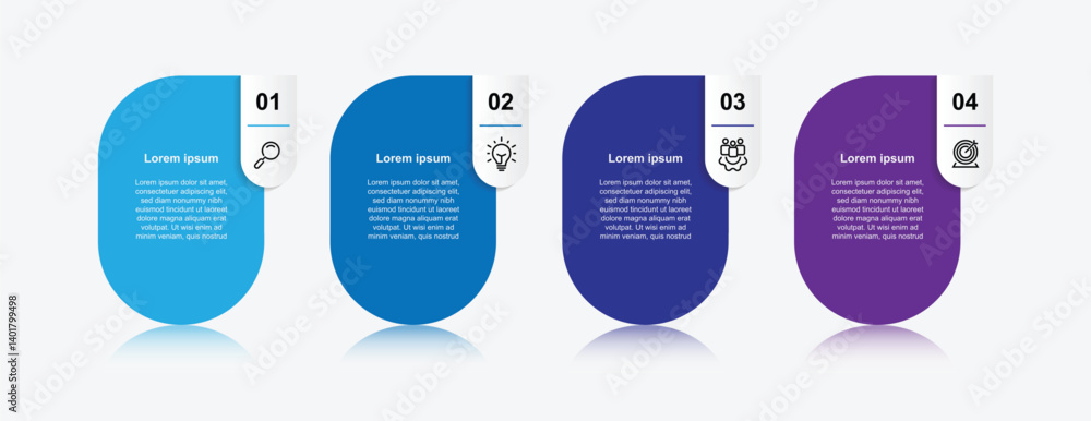 Poster 4 step process infographic template element