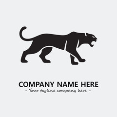 Phanter illustration black and white for logo company vector image
