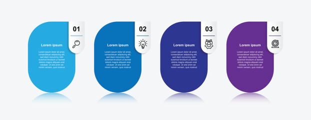 4 step process infographic template element 