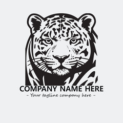 Phanter illustration black and white for logo company vector image
