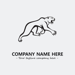 Phanter illustration black and white for logo company vector image
