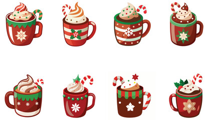 set of Christmas hot cocoas