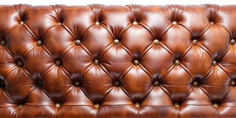 Brown Leather Furniture, Luxury Button Tufted Sofa, Premium Leather Texture, Upholstery Details, Elegant Home Decor, High-End Furniture