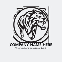 Phanter illustration black and white for logo company vector image
