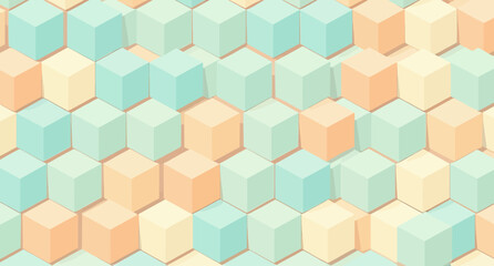 Obraz premium Pastel_Cube_Pattern_Geometric_Background_3D_Abstract