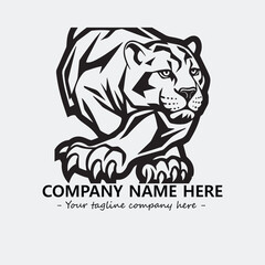 Phanter illustration black and white for logo company vector image
