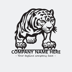 Phanter illustration black and white for logo company vector image
