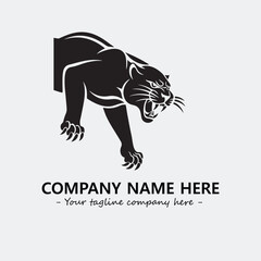Phanter illustration black and white for logo company vector image

